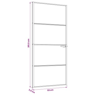 vidaXL Εσωτερική Πόρτα 93 x 201,5 cm Θρυμματισμένο Γυαλί και Αλουμίνιο