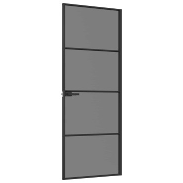 vidaXL Εσωτερική Πόρτα 76 x 201,5 cm Θρυμματισμένο Γυαλί και Αλουμίνιο