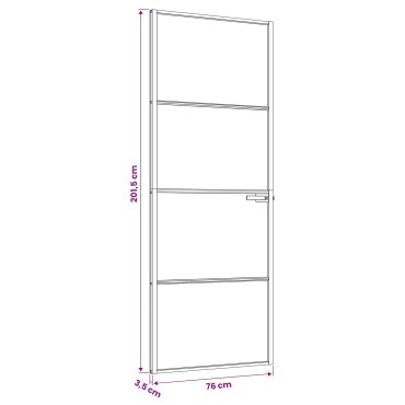 vidaXL Εσωτερική Πόρτα 76 x 201,5 cm Θρυμματισμένο Γυαλί και Αλουμίνιο