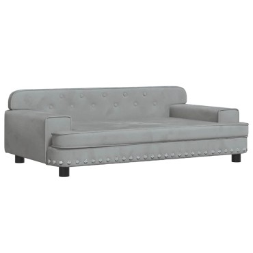vidaXL Καναπές Παιδικός Ανοιχτό Γκρι 90x53x30cm από Βελούδο 1 τεμ.