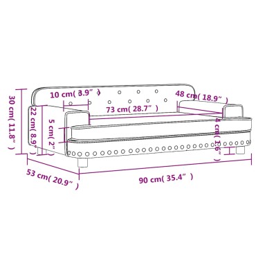 vidaXL Καναπές Παιδικός Ανοιχτό Γκρι 90x53x30cm από Βελούδο 1 τεμ.