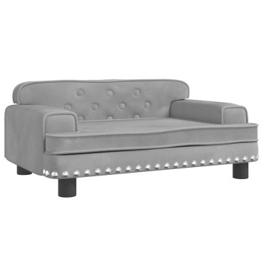 vidaXL Καναπές Παιδικός Ανοιχτό Γκρι 70x45x30cm από Βελούδο 1 τεμ.