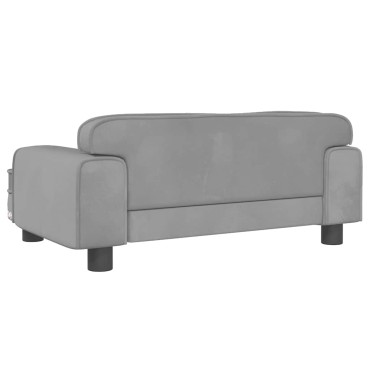 vidaXL Καναπές Παιδικός Ανοιχτό Γκρι 70x45x30cm από Βελούδο 1 τεμ.