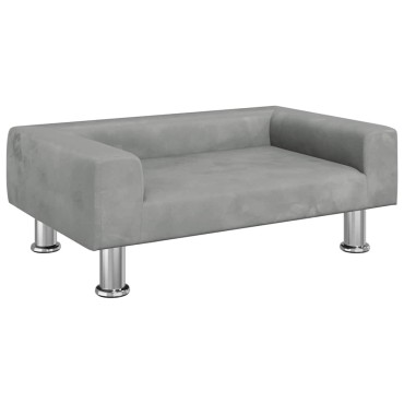 vidaXL Καναπές Παιδικός Ανοιχτό Γκρι 70x45x26,5cm από Βελούδο 1 τεμ.