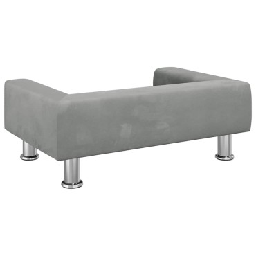 vidaXL Καναπές Παιδικός Ανοιχτό Γκρι 70x45x26,5cm από Βελούδο 1 τεμ.