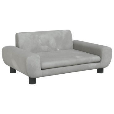 vidaXL Καναπές Παιδικός Ανοιχτό Γκρι 70x45x33cm από Βελούδο 1 τεμ.