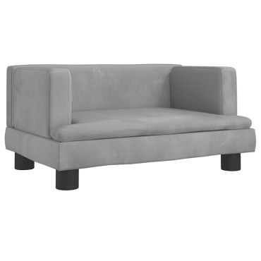 vidaXL Καναπές Παιδικός Ανοιχτό Γκρι 60x40x30cm από Βελούδο 1 τεμ.