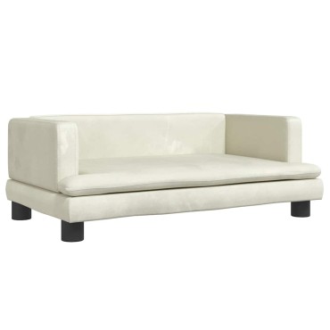 vidaXL Καναπές Παιδικός κρεμ 80x45x30cm από Βελούδο 1 τεμ.