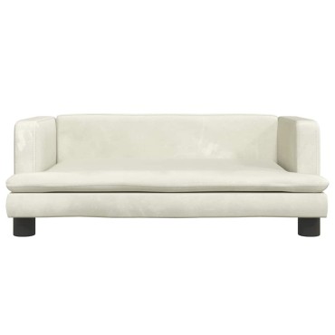 vidaXL Καναπές Παιδικός κρεμ 80x45x30cm από Βελούδο 1 τεμ.