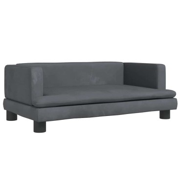 vidaXL Καναπές Παιδικός Σκούρο Γκρι 80x45x30cm από Βελούδο 1 τεμ.