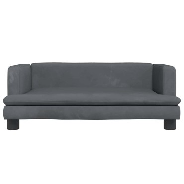 vidaXL Καναπές Παιδικός Σκούρο Γκρι 80x45x30cm από Βελούδο 1 τεμ.