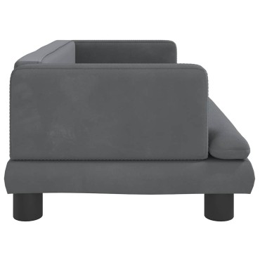 vidaXL Καναπές Παιδικός Σκούρο Γκρι 80x45x30cm από Βελούδο 1 τεμ.