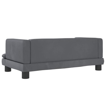 vidaXL Καναπές Παιδικός Σκούρο Γκρι 80x45x30cm από Βελούδο 1 τεμ.