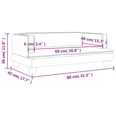 vidaXL Καναπές Παιδικός Σκούρο Γκρι 80x45x30cm από Βελούδο 1 τεμ.