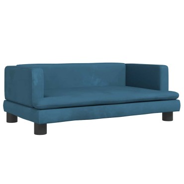 vidaXL Καναπές Παιδικός Μπλε 80x45x30cm από Βελούδο 1 τεμ.