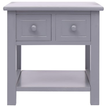 vidaXL Τραπέζι Βοηθητικό Γκρι 40x40x40cm από Ξύλο Παυλώνιας 1 τεμ.