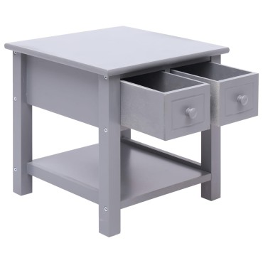 vidaXL Τραπέζι Βοηθητικό Γκρι 40x40x40cm από Ξύλο Παυλώνιας 1 τεμ.