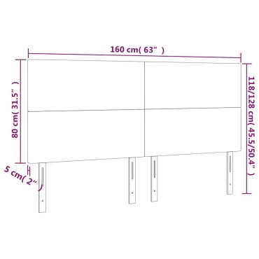 vidaXL Κεφαλάρι Κρεβατιού LED Σκούρο Καφέ 160x5x118/128cm Υφασμάτινο 1 τεμ.