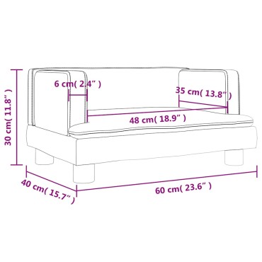 vidaXL Καναπές Παιδικός Μπλε 60x40x30cm από Βελούδο 1 τεμ.