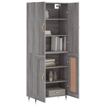 vidaXL Ντουλάπι Γκρι Sonoma 69,5x34x180cm Επεξεργασμένο Ξύλο 1 τεμ.
