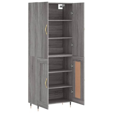 vidaXL Ντουλάπι Γκρι Sonoma 69,5x34x180cm Επεξεργασμένο Ξύλο 1 τεμ.