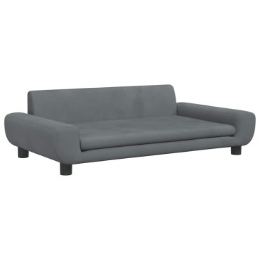 vidaXL Καναπές Παιδικός Σκούρο Γκρι 100x54x33cm από Βελούδο 1 τεμ.