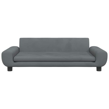 vidaXL Καναπές Παιδικός Σκούρο Γκρι 100x54x33cm από Βελούδο 1 τεμ.