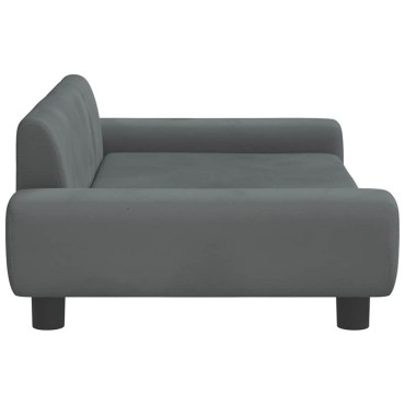 vidaXL Καναπές Παιδικός Σκούρο Γκρι 100x54x33cm από Βελούδο 1 τεμ.