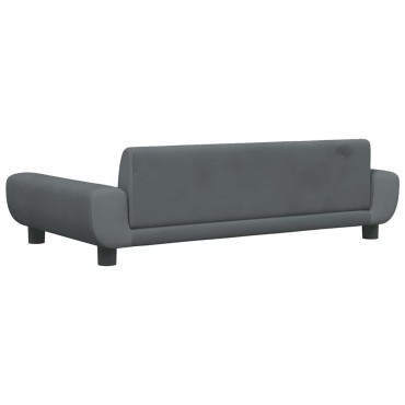 vidaXL Καναπές Παιδικός Σκούρο Γκρι 100x54x33cm από Βελούδο 1 τεμ.