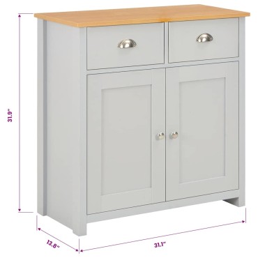 vidaXL Μπουφές Γκρι 79x35x81cm 1 τεμ.