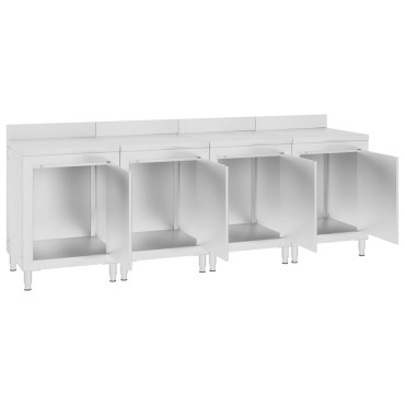 vidaXL Ερμάριο Πάγκος Εργασίας 240 x 60 x 96 εκ. από Ανοξείδωτο Ατσάλι