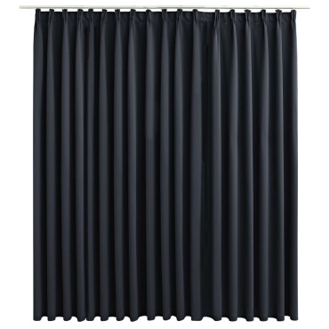 vidaXL Κουρτίνα Συσκότισης με Γάντζους Μαύρη 290 x 245 εκ.