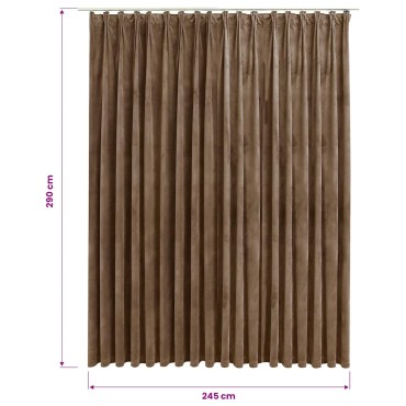 vidaXL Κουρτίνα Συσκότισης με Γάντζους Μπεζ 290x245cm Βελούδο