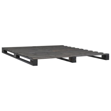 vidaXL Πλαίσιο Κρεβατιού Γκρι 140x200cm Παλέτες Μασίφ Ξύλο Πεύκου 1 τεμ. - Διπλό
