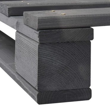 vidaXL Πλαίσιο Κρεβατιού Γκρι 140x200cm Παλέτες Μασίφ Ξύλο Πεύκου 1 τεμ. - Διπλό