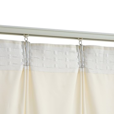 vidaXL Κουρτίνα Συσκότισης με Γάντζους Κρεμ 290x245cm Βελούδο