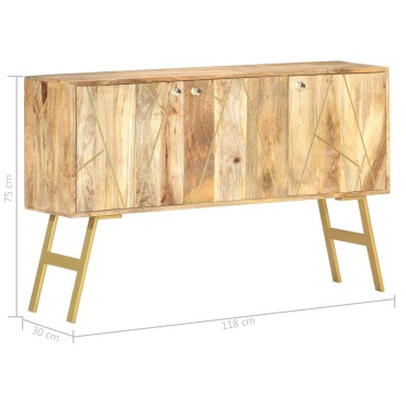 vidaXL Ντουλάπι με Συρτάρια 118x30x75cm από Μασίφ Ξύλο Μάνγκο 1 τεμ.