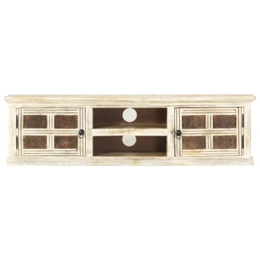 vidaXL Έπιπλο Τηλεόρασης 130x30x36cm από Μασίφ Ξύλο Μάνγκο