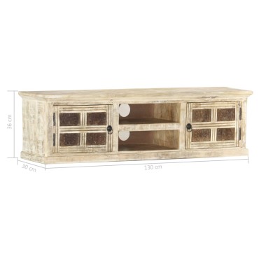 vidaXL Έπιπλο Τηλεόρασης 130x30x36cm από Μασίφ Ξύλο Μάνγκο
