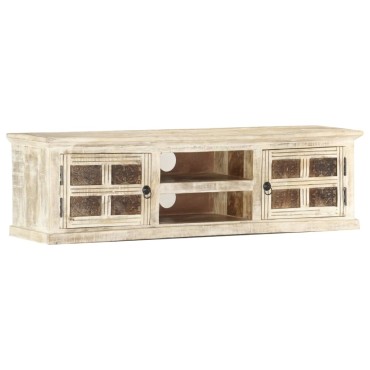 vidaXL Έπιπλο Τηλεόρασης 130x30x36cm από Μασίφ Ξύλο Μάνγκο