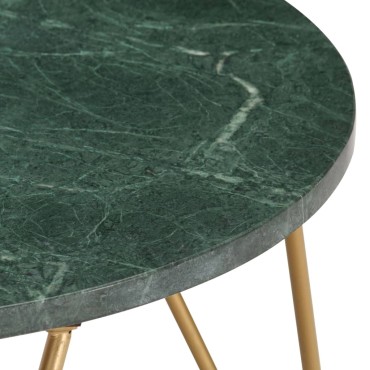 vidaXL Τραπεζάκι Σαλονιού Πράσινο 65x65x42cm Πέτρα με Μαρμάρινη Υφή 1 τεμ.