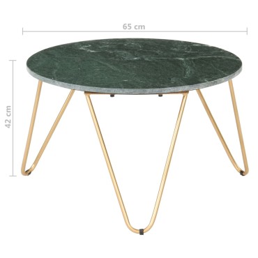 vidaXL Τραπεζάκι Σαλονιού Πράσινο 65x65x42cm Πέτρα με Μαρμάρινη Υφή 1 τεμ.