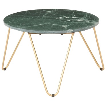 vidaXL Τραπεζάκι Σαλονιού Πράσινο 65x65x42cm Πέτρα με Μαρμάρινη Υφή 1 τεμ.