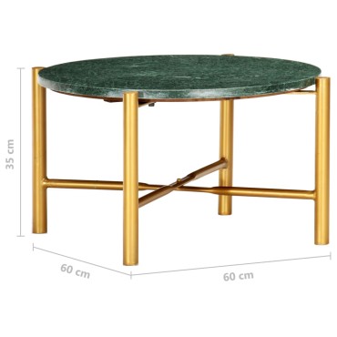 vidaXL Τραπεζάκι Σαλονιού Πράσινο 60x60x35cm Πέτρα με Μαρμάρινη Υφή 1 τεμ.