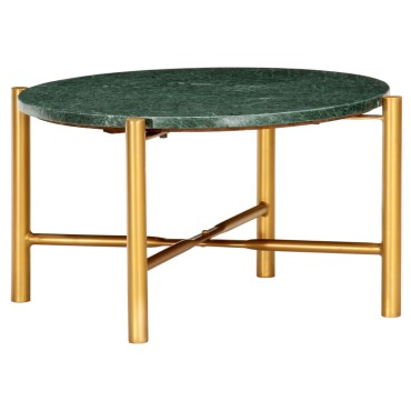 vidaXL Τραπεζάκι Σαλονιού Πράσινο 60x60x35cm Πέτρα με Μαρμάρινη Υφή 1 τεμ.