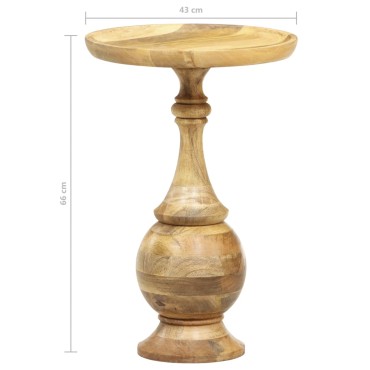 vidaXL Τραπεζάκι Βοηθητικό Στρογγυλό 43x43x66cm Μασίφ Ξύλο Μάνγκο 1 τεμ.