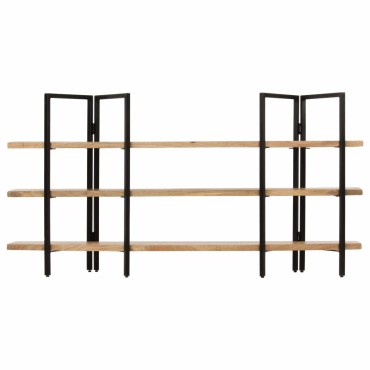 vidaXL Βιβλιοθήκη με 3 Επίπεδα 160x31x80cm Μασίφ Ξύλο Μάνγκο 1 τεμ.