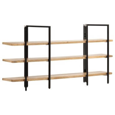vidaXL Βιβλιοθήκη με 3 Επίπεδα 160x31x80cm Μασίφ Ξύλο Μάνγκο 1 τεμ.