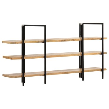 vidaXL Βιβλιοθήκη με 3 Επίπεδα 160x31x80cm Μασίφ Ξύλο Μάνγκο 1 τεμ.