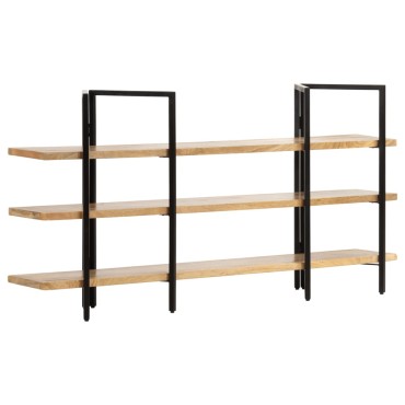 vidaXL Βιβλιοθήκη με 3 Επίπεδα 160x31x80cm Μασίφ Ξύλο Μάνγκο 1 τεμ.